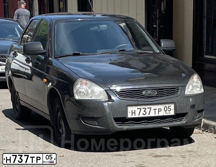 Фото автомобиля LADA 2170 PRIORA, 2015 — госномер Н737ТР05. Цвет: СИНЕ-ЧЕРНЫЙ