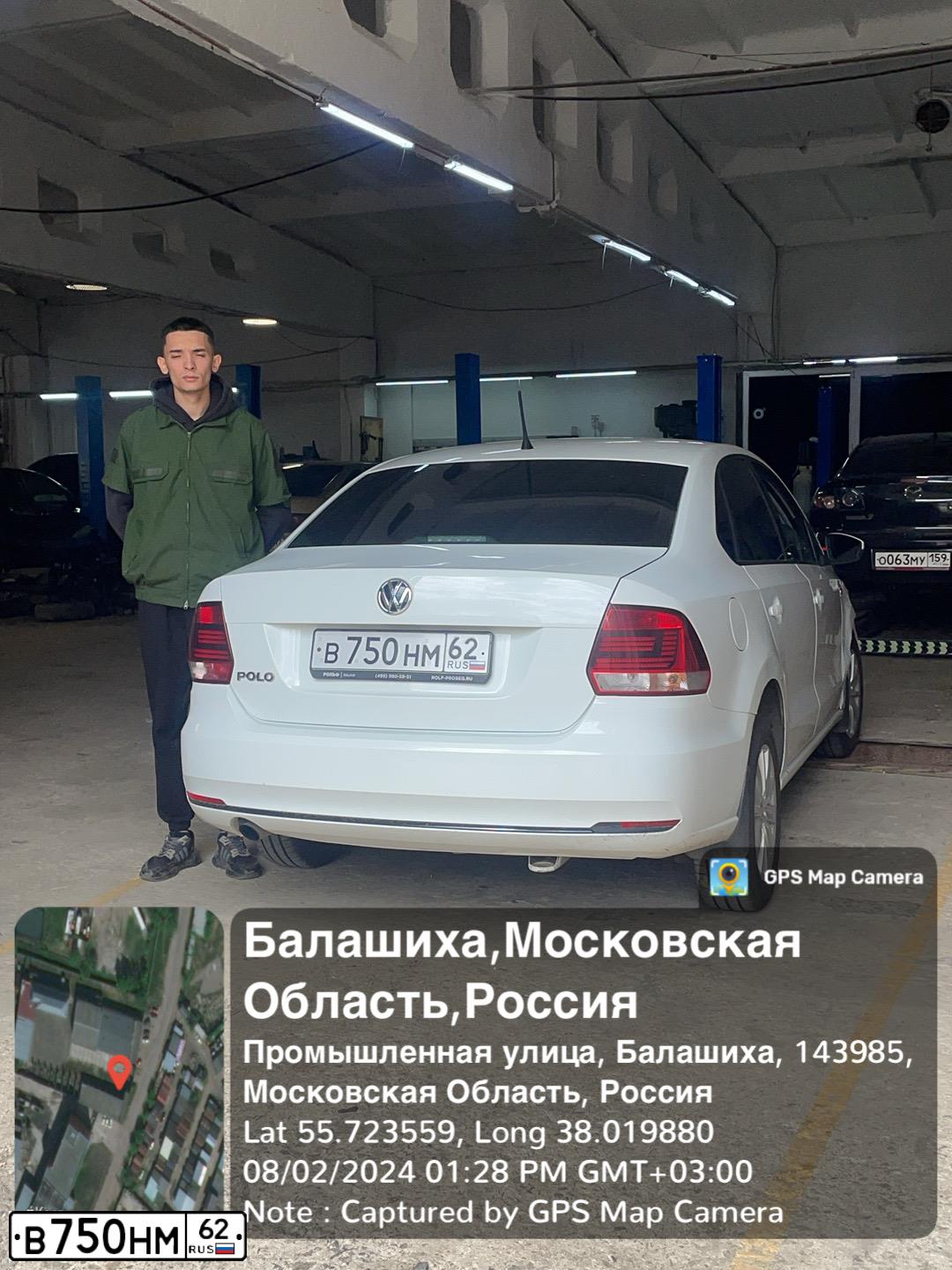 Фото автомобиля VOLKSWAGEN POLO, 2016 — госномер В750НМ62. Цвет: Белый