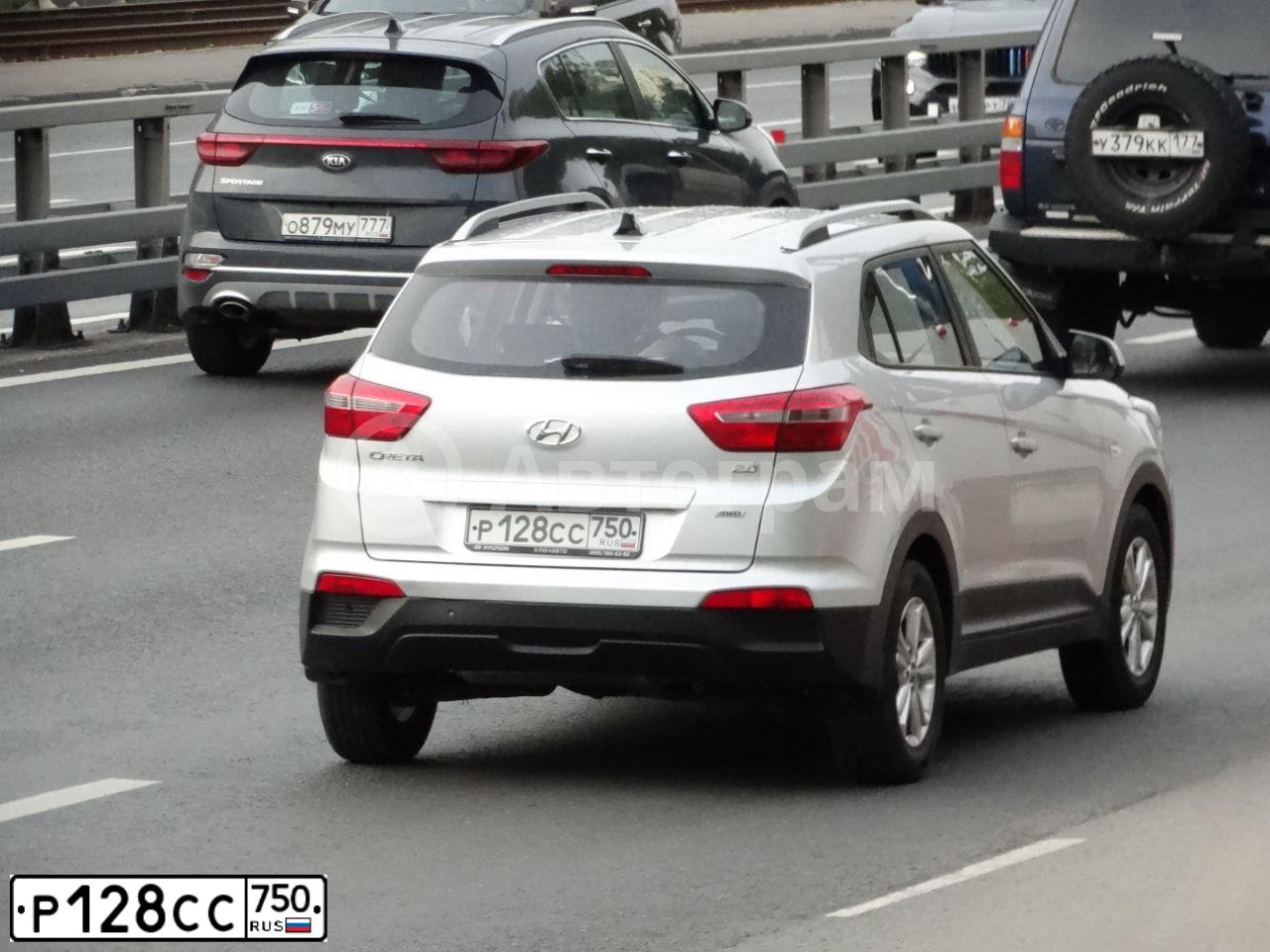 Фото автомобиля HYUNDAI CRETA, 2018 — госномер Р128СС750. Цвет: СЕРЫЙ