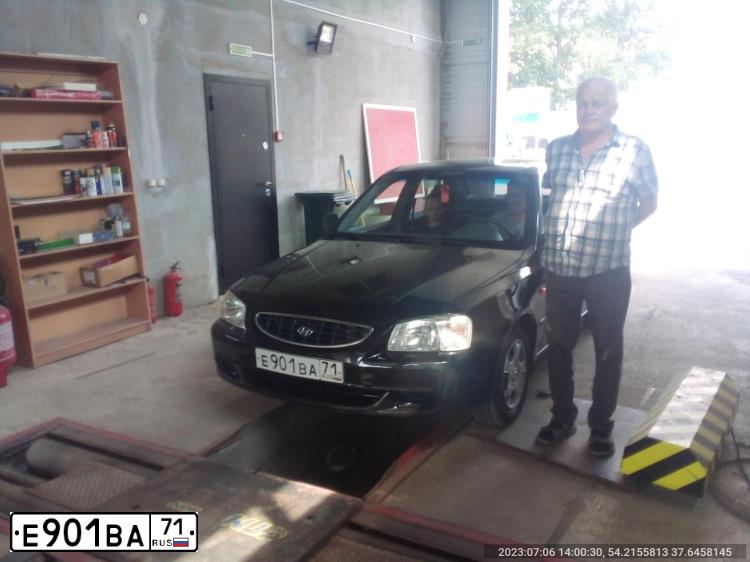 Фото автомобиля TAGAZ ACCENT, 2006 — госномер Е901ВА71. Цвет: ЧЕРНЫЙ