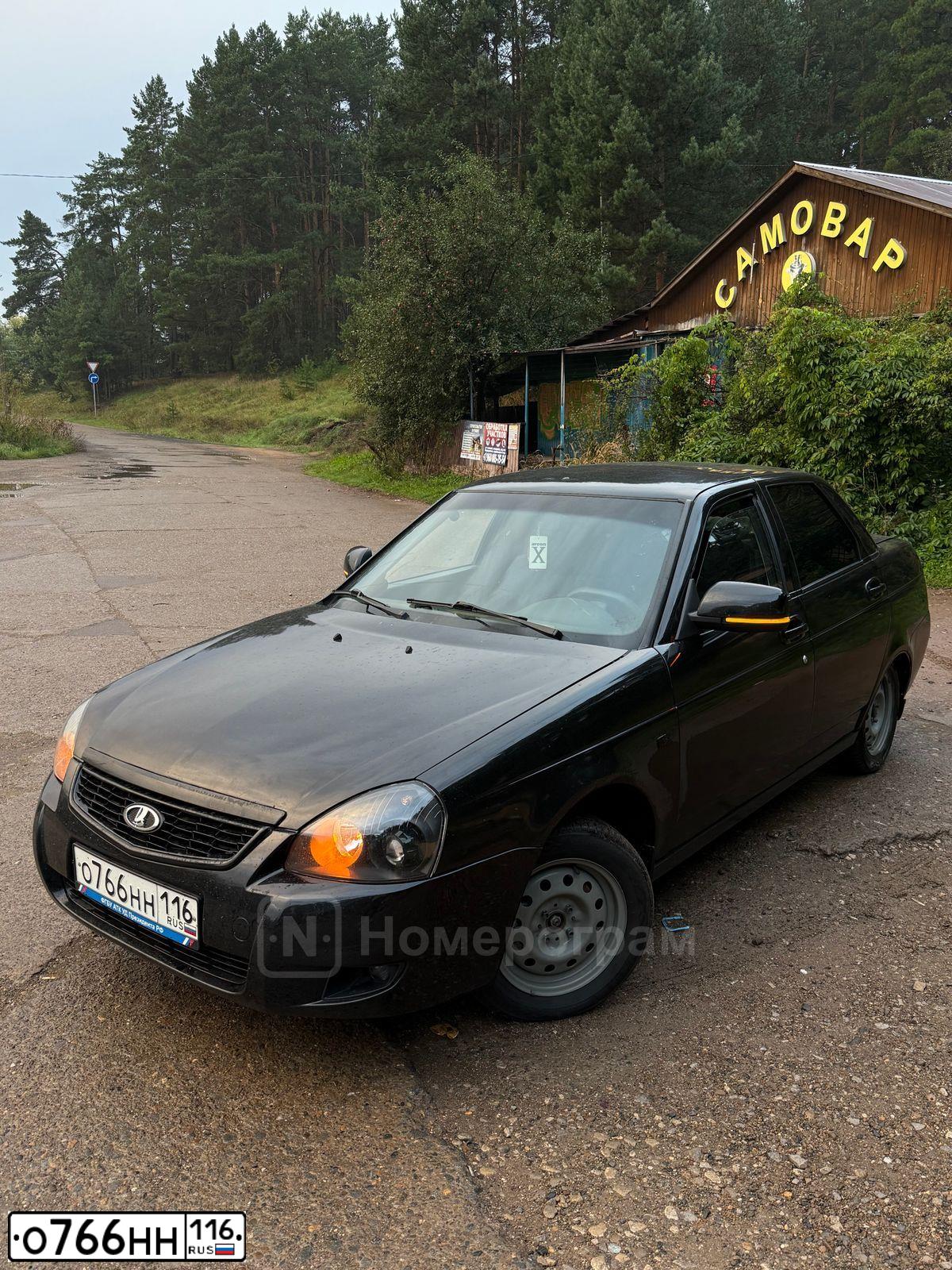 Фото автомобиля LADA 2170 PRIORA, 2011 — госномер О766НН116. Цвет: СИНЕ-ЧЕРНЫЙ
