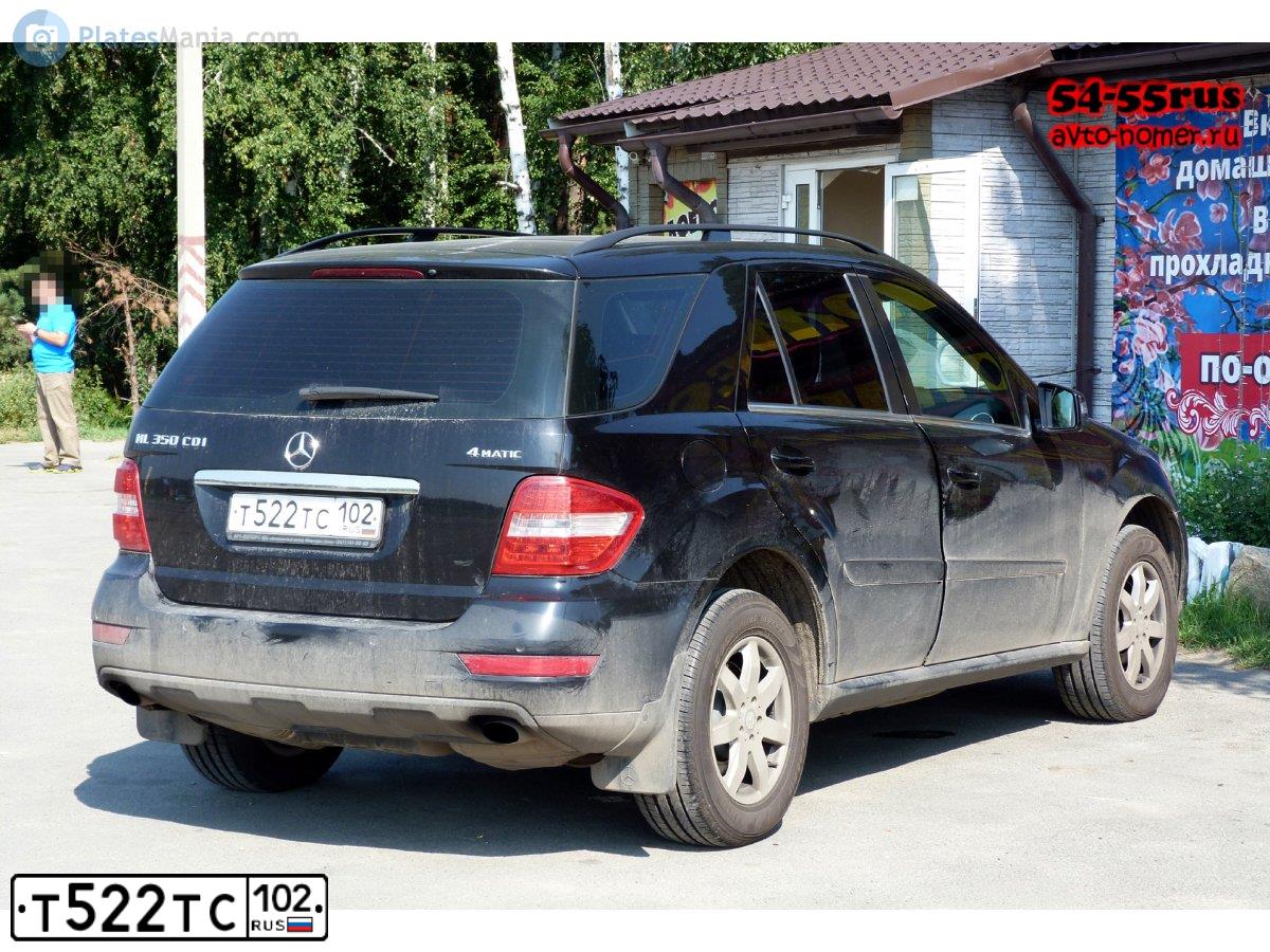 Фото автомобиля MERCEDES M-KLASSE, 2010 — госномер Т522ТС102. Цвет: ЧЕРНЫЙ