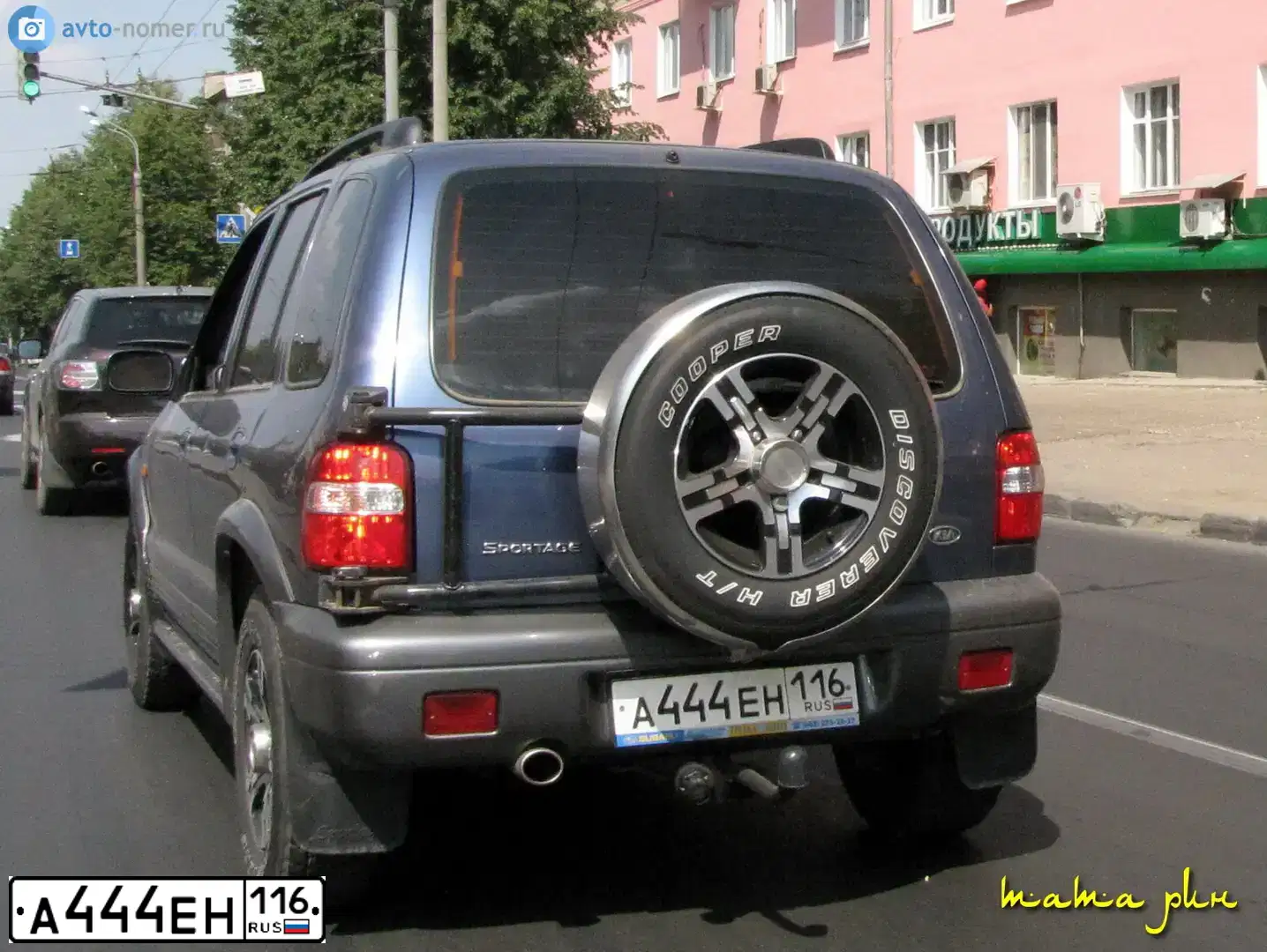 Фото автомобиля KIA SPORTAGE, 2006 — госномер А444ЕН116. Цвет: СИНИЙ