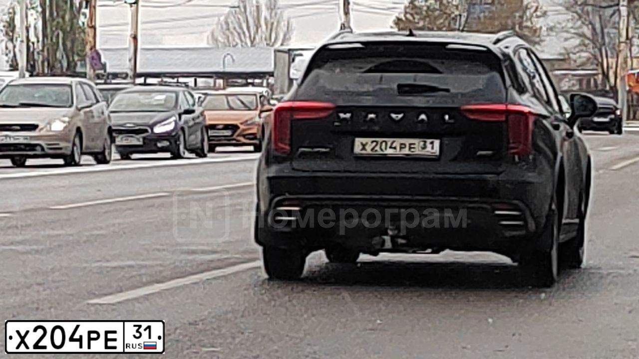 Фото автомобиля HAVAL JOLION, 2024 — госномер Х204РЕ31. Цвет: ЧЕРНЫЙ