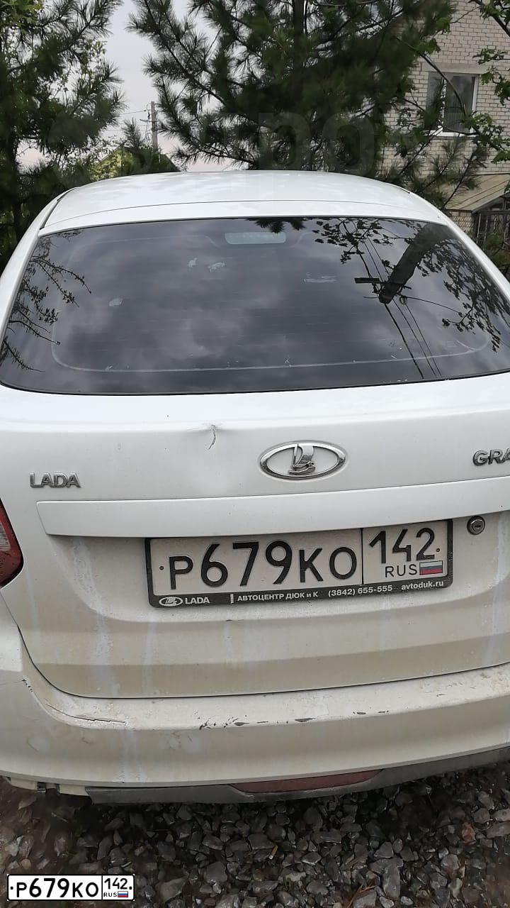 Фото автомобиля LADA GRANTA, 2016 — госномер К345УР124. Цвет: Белый