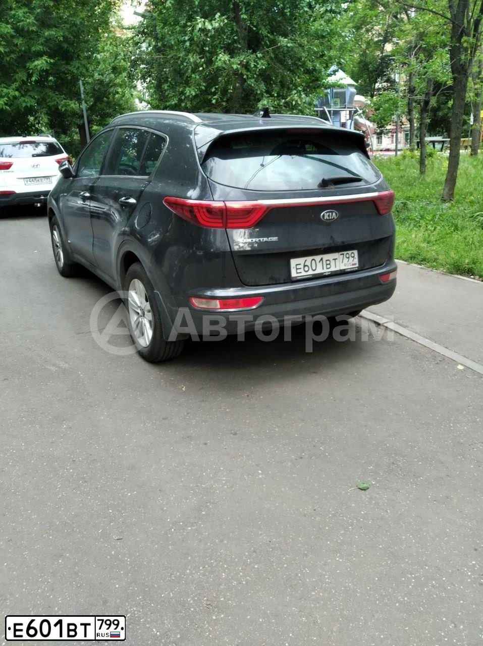 Фото автомобиля KIA SPORTAGE, 2017 — госномер Е601ВТ799. Цвет: ЧЕРНЫЙ ПЕРЛАМУТР