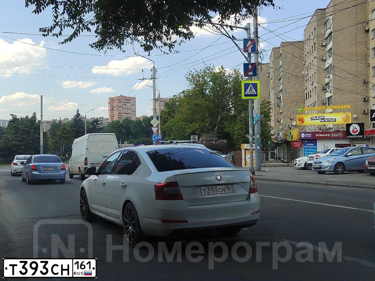 Фото автомобиля SKODA OCTAVIA, 2016 — госномер Т393СН161. Цвет: БЕЛЫЙ