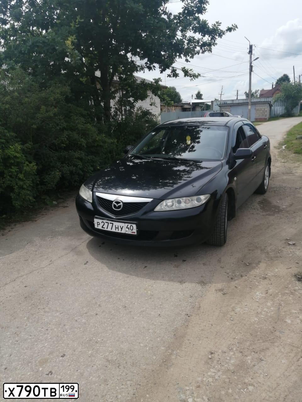 Фото автомобиля MAZDA 6, 2004 — госномер Р277НУ40. Цвет: ЧЕРНЫЙ