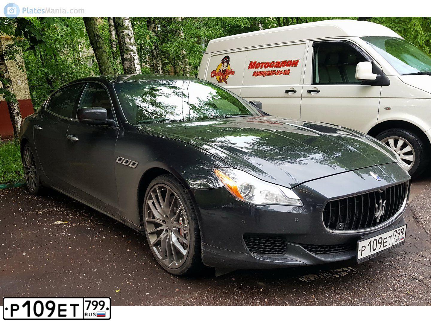 Фото автомобиля MASERATI QUATTROPORTE, 2013 — госномер Р109ЕТ799. Цвет: ЧЕРНЫЙ