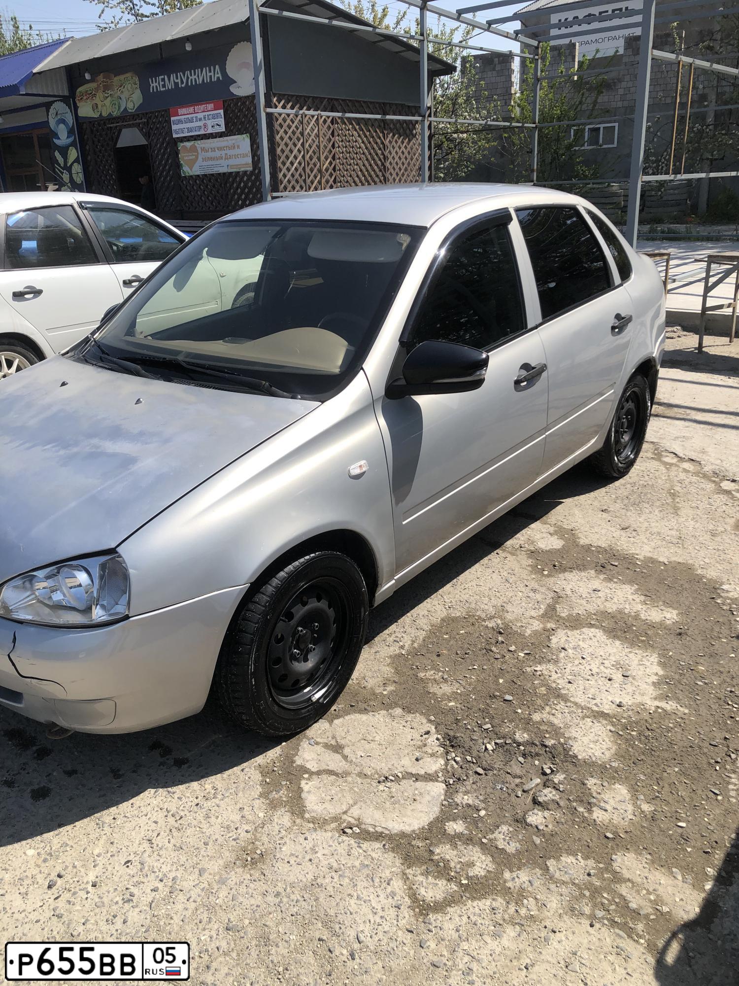 Фото автомобиля LADA 1118 KALINA, 2008 — госномер Р655ВВ05. Цвет: серебристый
