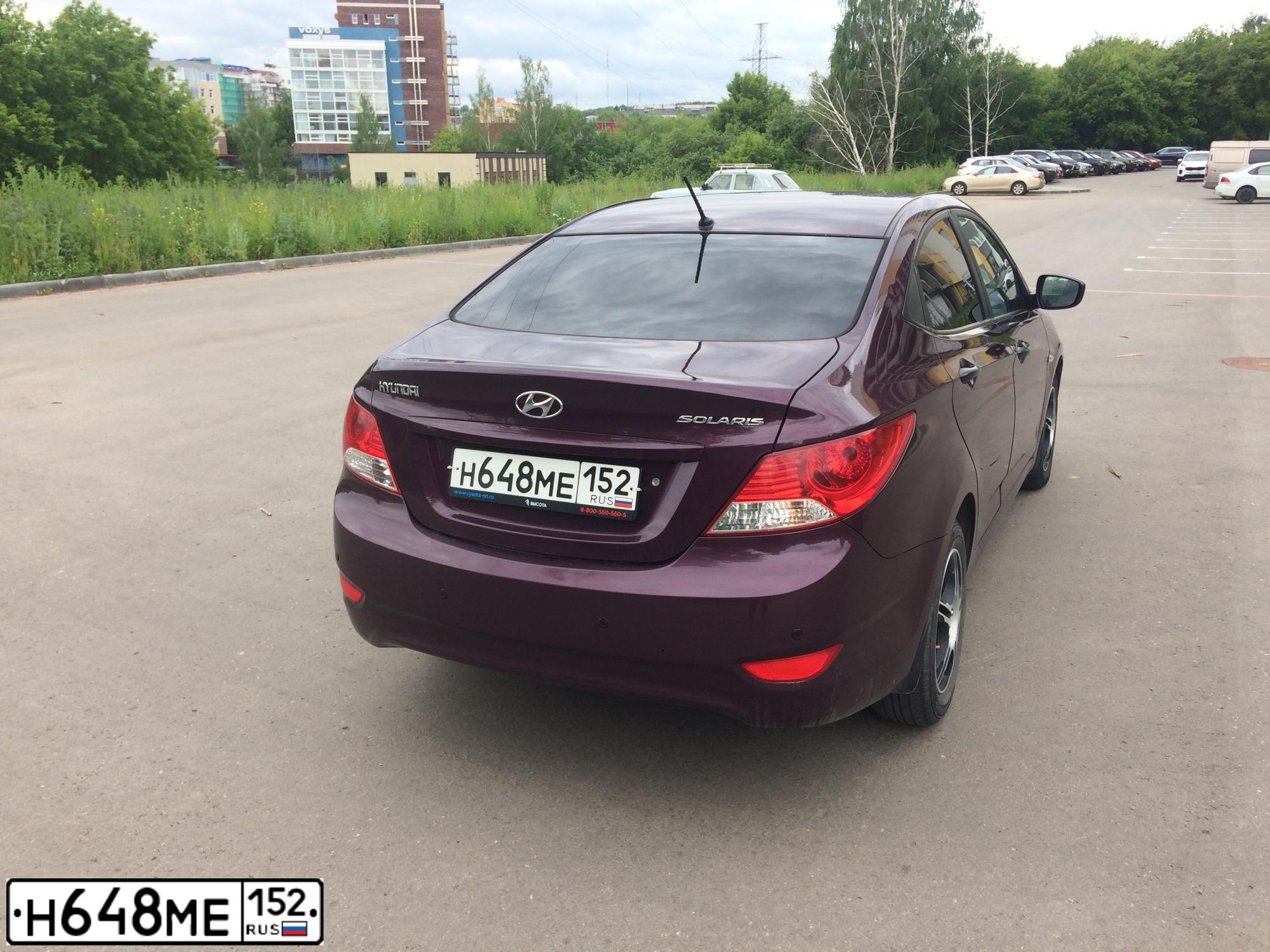 Фото автомобиля HYUNDAI SOLARIS, 2014 — госномер О477КН716