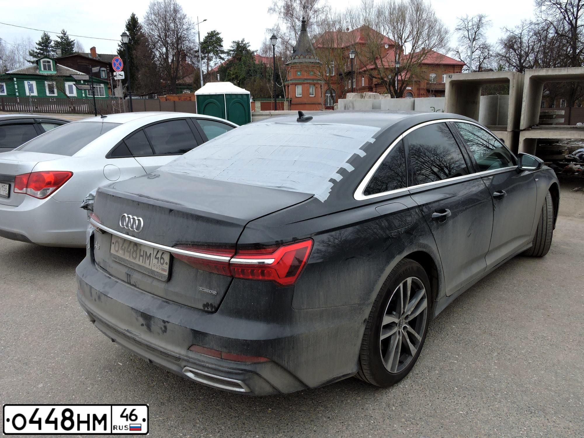 Фото автомобиля AUDI A6, 2021 — госномер Р521ТК46. Цвет: ЧЕРНЫЙ