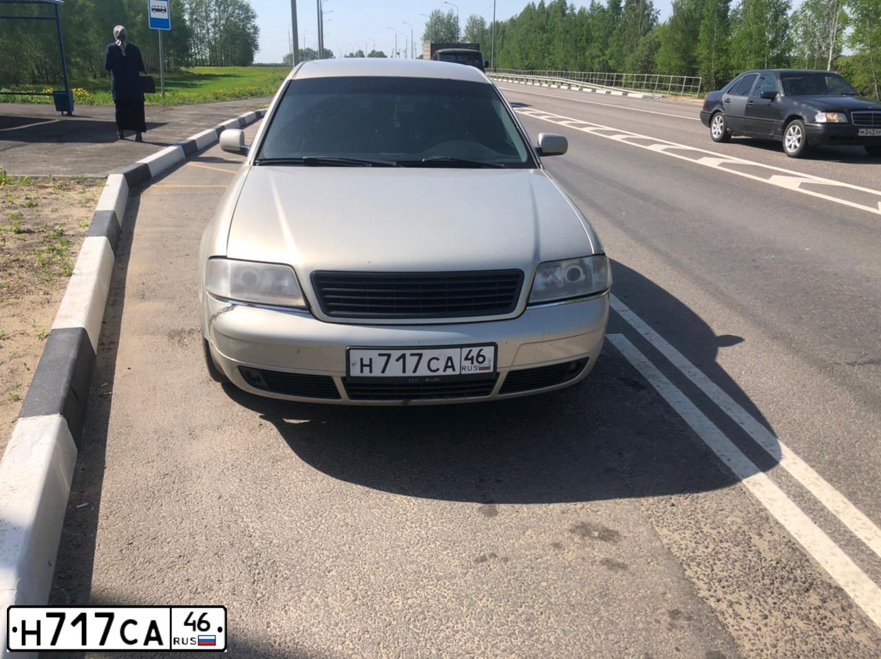 Фото автомобиля AUDI A6, 1997 — госномер Р293НТ46. Цвет: Св серый
