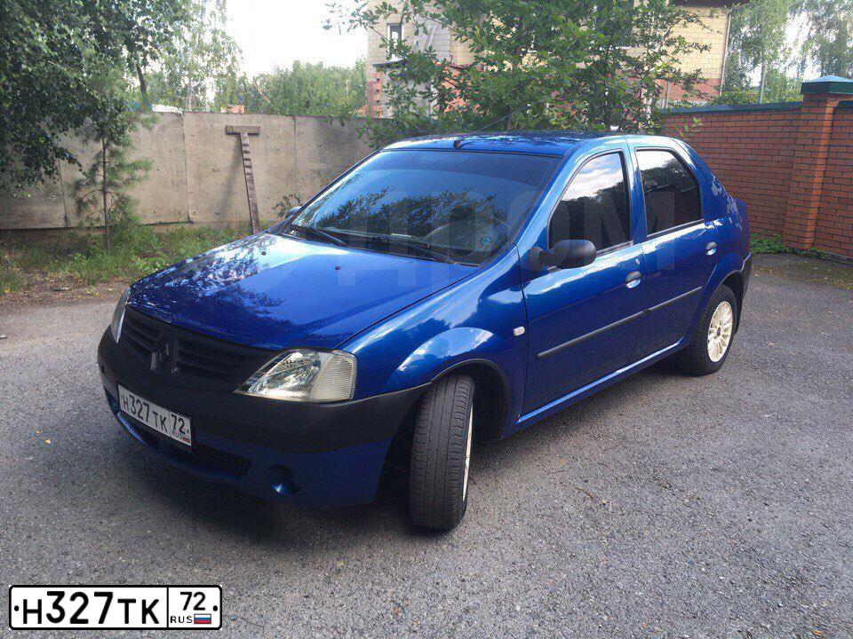 Фото автомобиля RENAULT LOGAN, 2008 — госномер Н327ТК72. Цвет: СИНИЙ