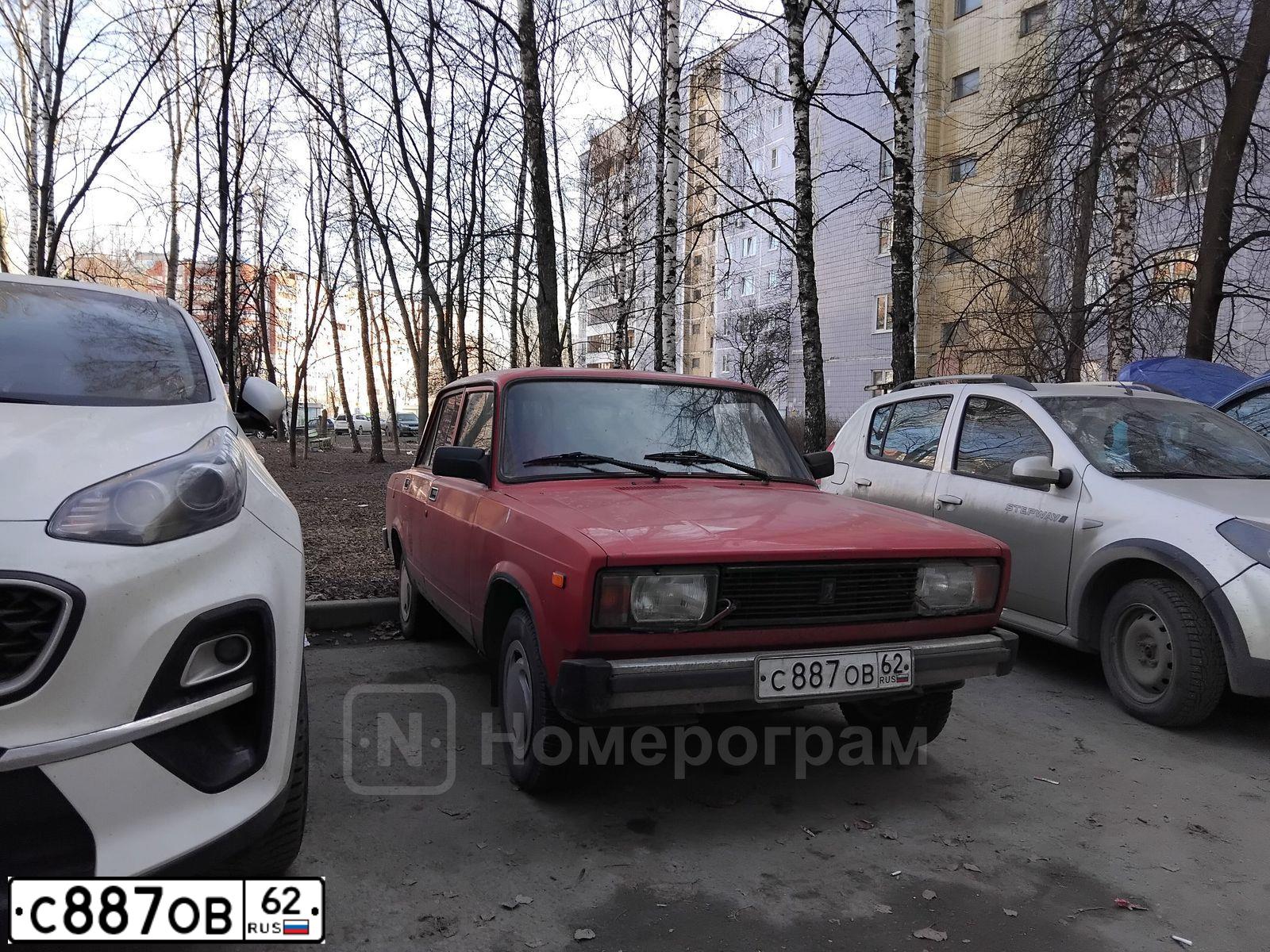 Фото автомобиля LADA 2105, 1993 — госномер С887ОВ62. Цвет: КРАСНЫЙ