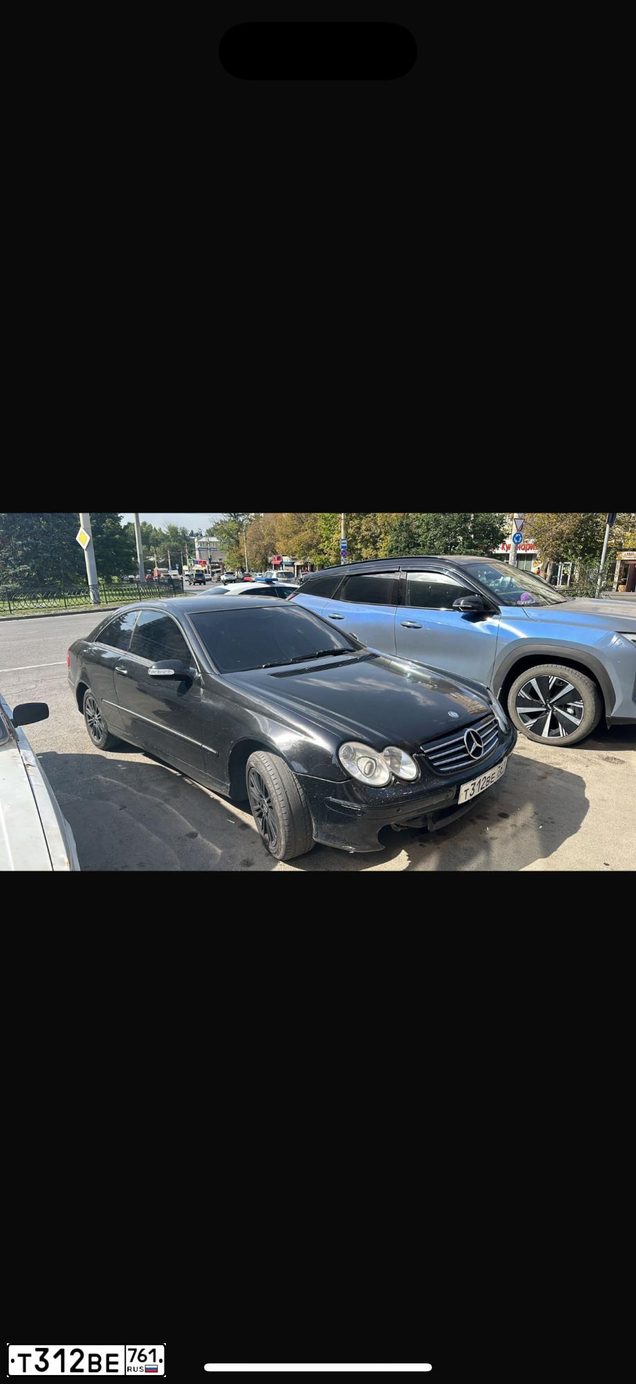 Фото автомобиля MERCEDES CLK-KLASSE, 2003 — госномер Т312ВЕ761. Цвет: ЧЕРНЫЙ
