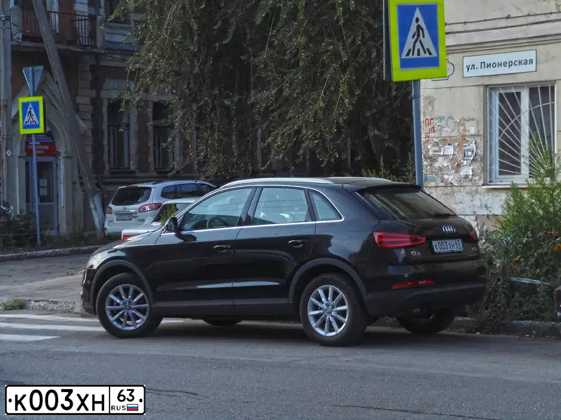 Фото автомобиля AUDI Q3, 2012 — госномер К003ХН63. Цвет: ЧЕРНЫЙ