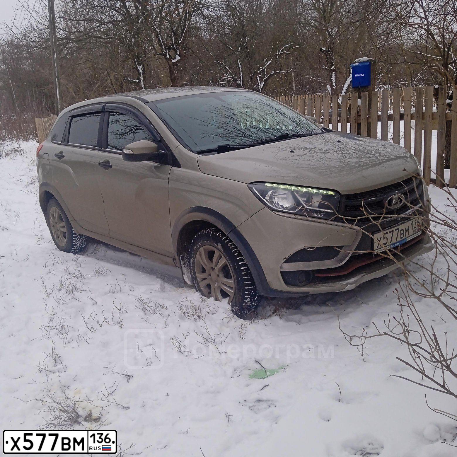 Фото автомобиля LADA XRAY, 2018 — госномер Х577ВМ136. Цвет: СЕРО-БЕЖЕВЫЙ