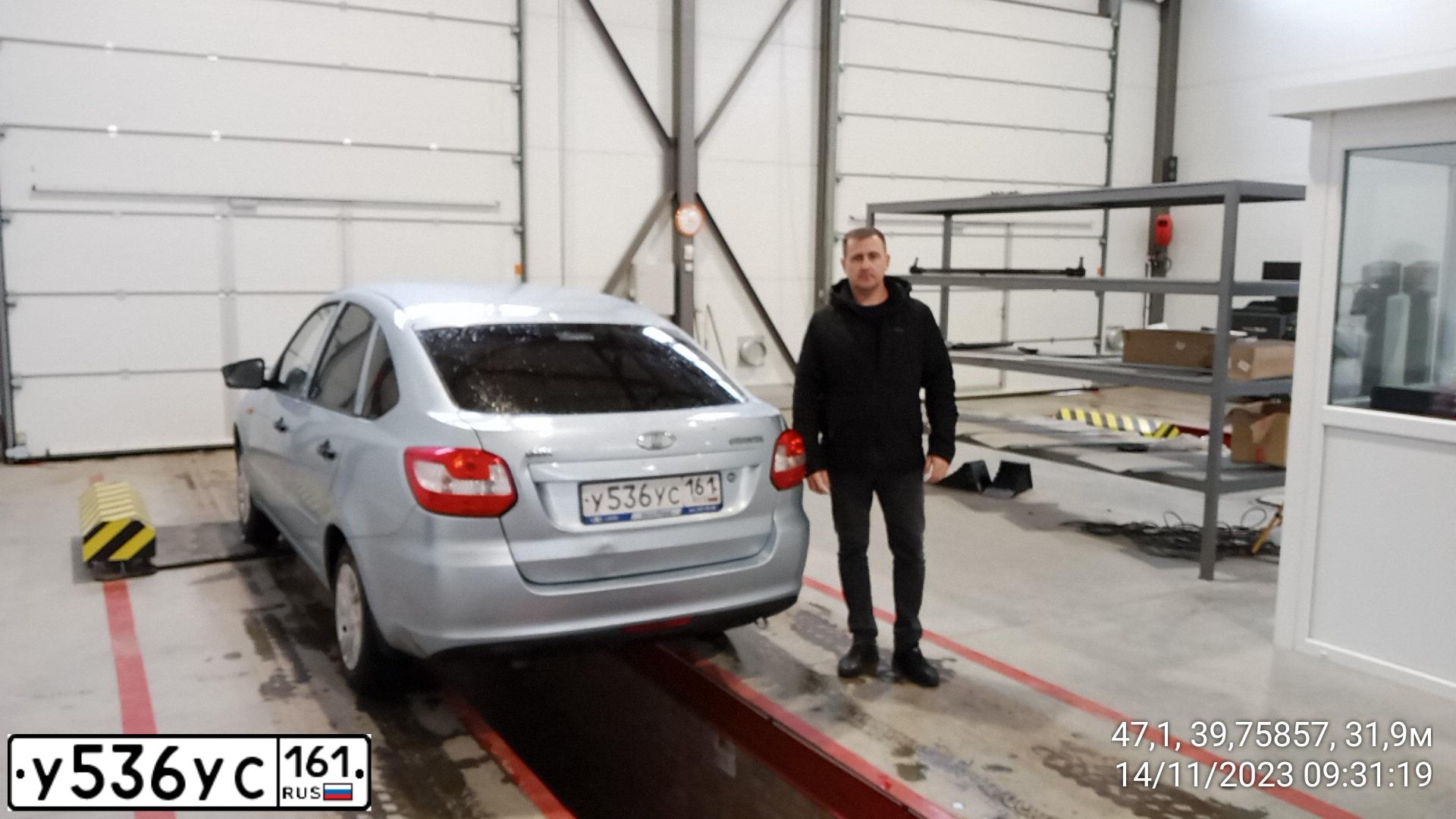 Фото автомобиля LADA 2191 GRANTA, 2015 — госномер У536УС161. Цвет: ГОЛУБОЙ