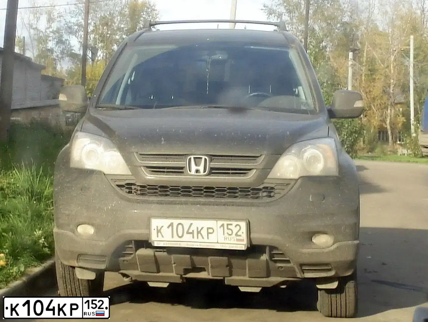 Фото автомобиля HONDA CR-V, 2012 — госномер К104КР152. Цвет: ЧЕРНЫЙ