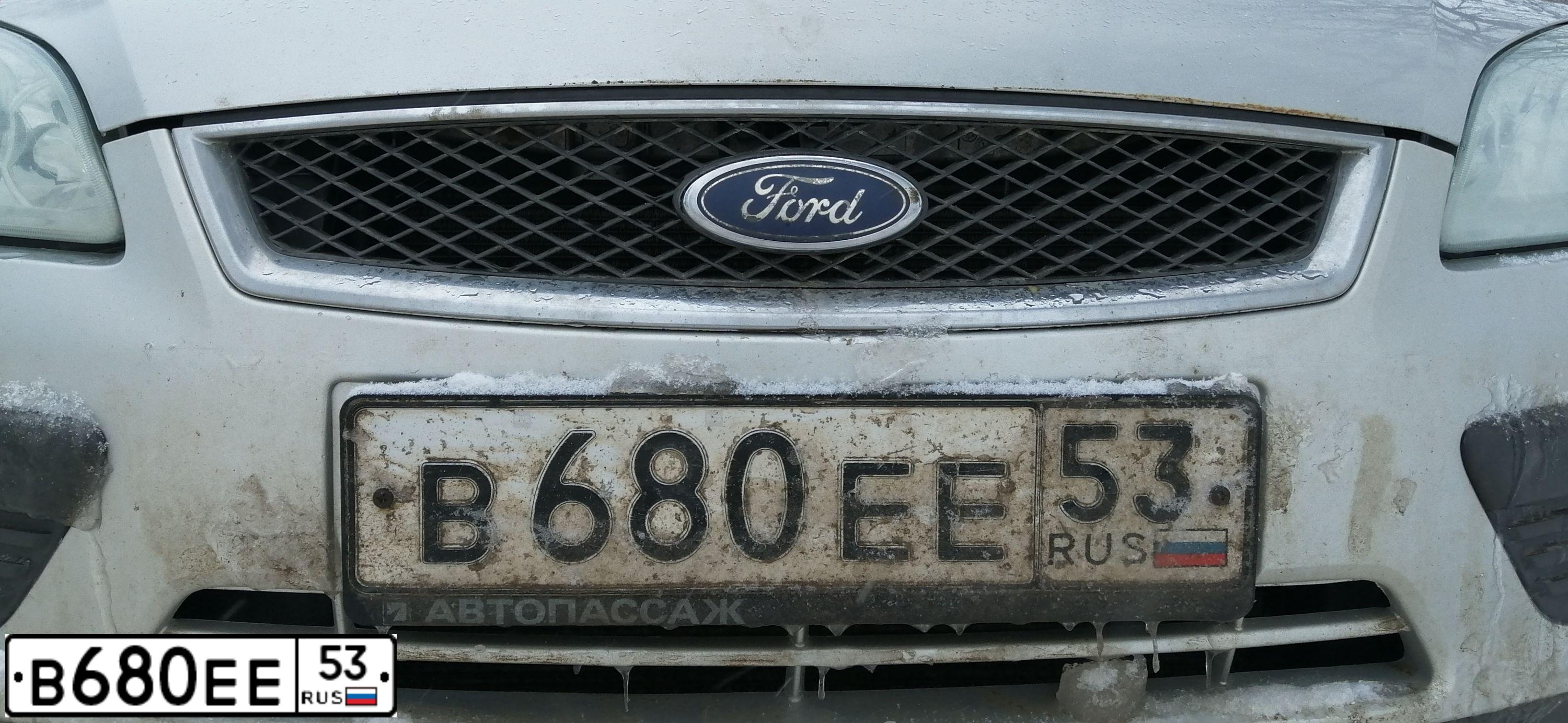 Фото автомобиля FORD FOCUS, 2006 — госномер К196ВС53. Цвет: СЕРЕБРИСТЫЙ