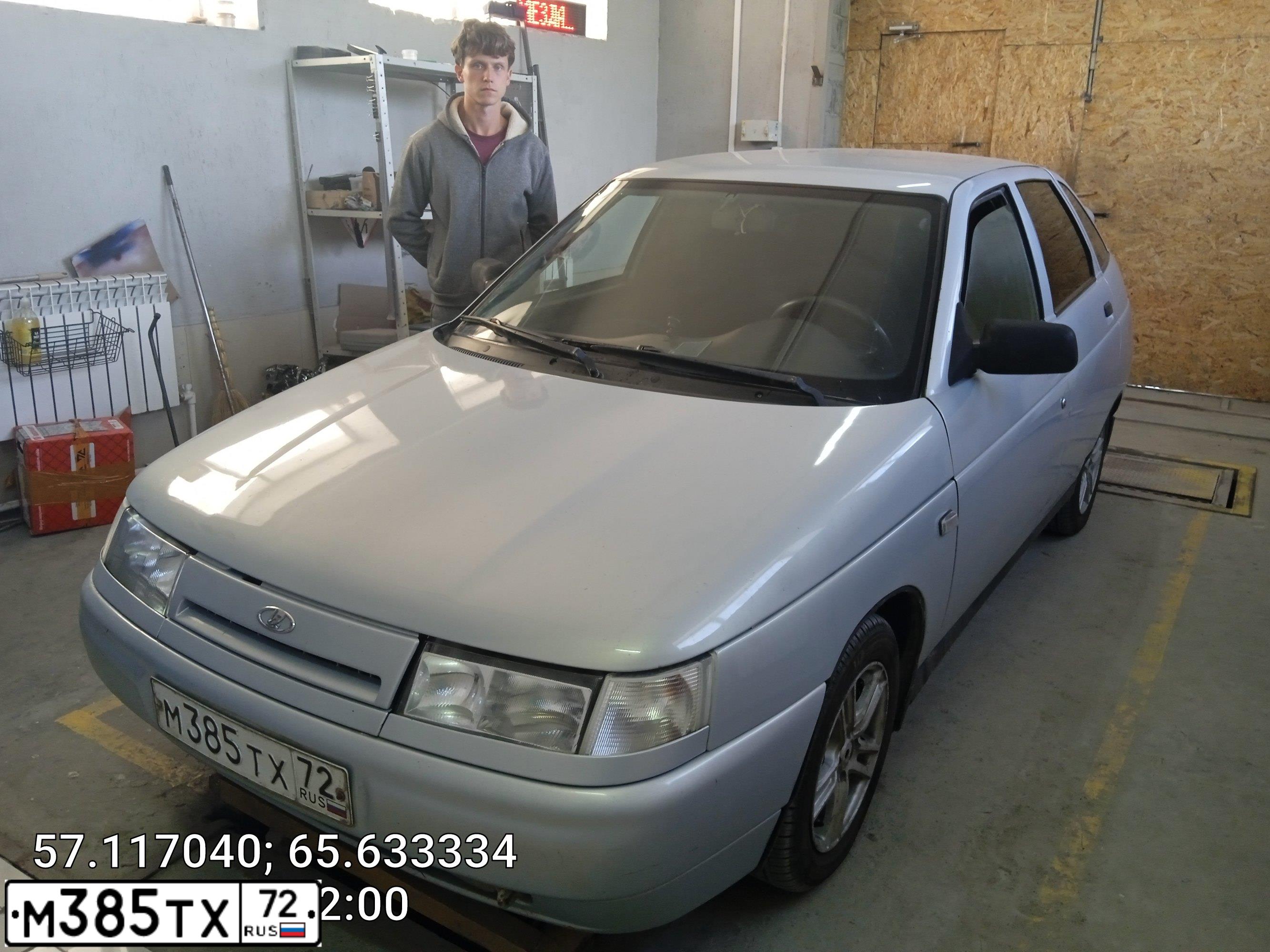 Фото автомобиля LADA 2112, 2005 — госномер М385ТХ72. Цвет: СЕРЕБРИСТО-ЖЕЛТЫЙ