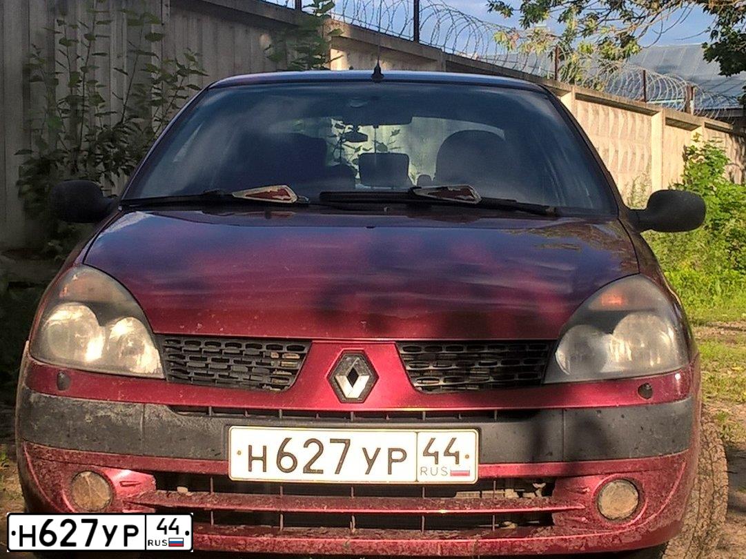 Фото автомобиля RENAULT SYMBOL, 2002 — госномер У016ВУ44. Цвет: ТЕМНО-КРАСНЫЙ
