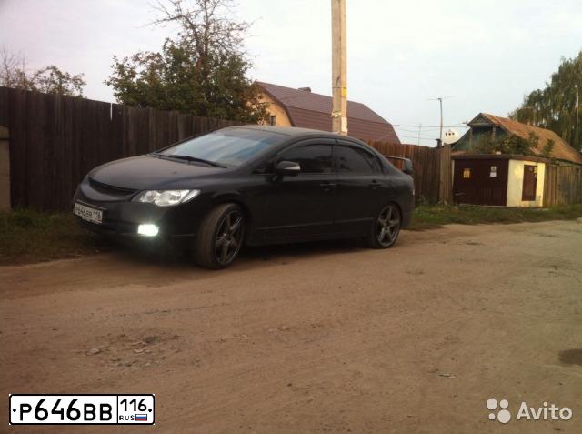 Фото автомобиля HONDA CIVIC, 2007 — госномер Р646ВВ116. Цвет: ЧЕРНЫЙ