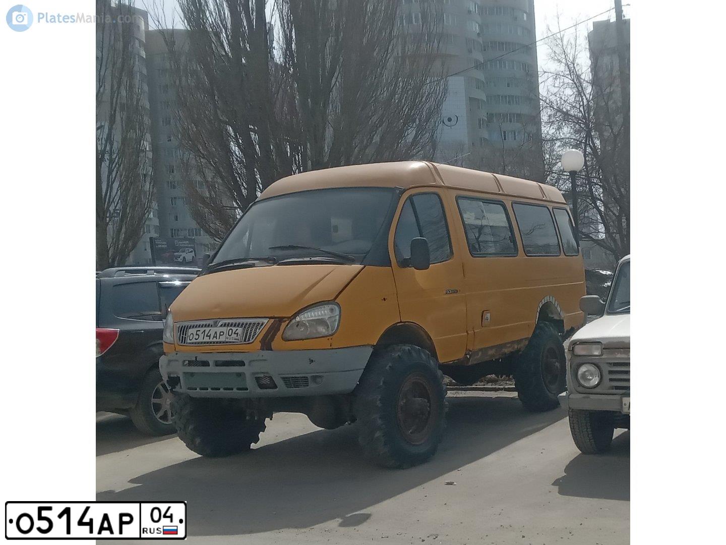 Фото автомобиля GAZ 3221 EL, 2004 — госномер О514АР04. Цвет: ЗОЛОТИСТО-ЖЕЛТЫЙ
