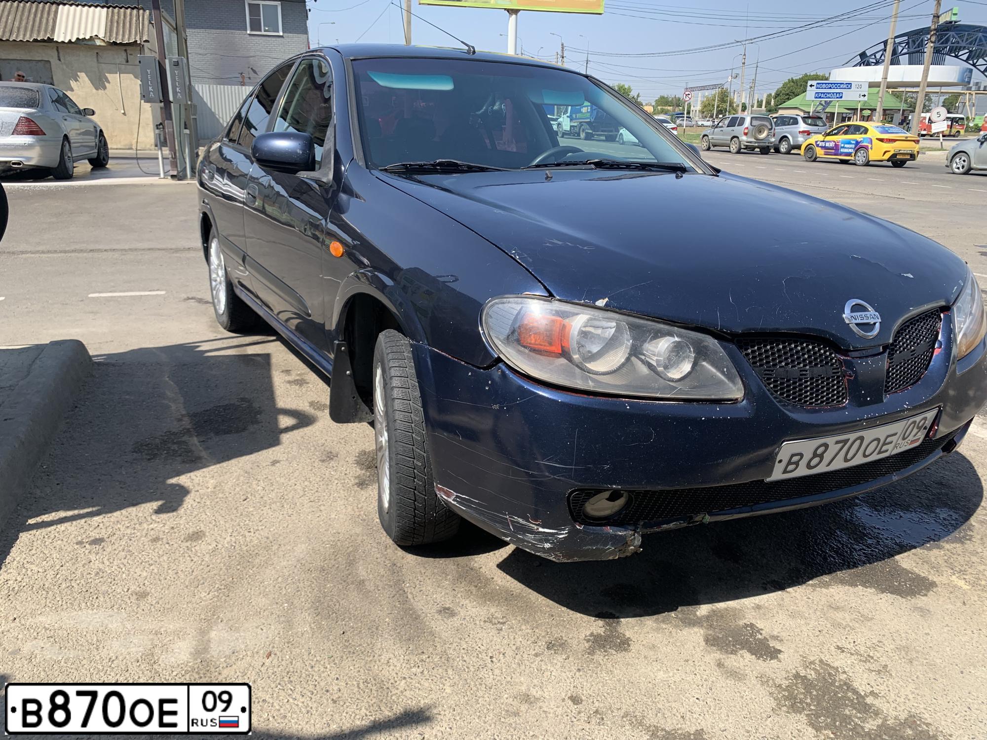 Фото автомобиля NISSAN ALMERA, 2005 — госномер В870ОЕ09. Цвет: синий