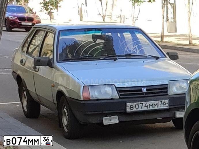 Фото автомобиля LADA 2109 SAMARA, 2001 — госномер В074ММ36. Цвет: ГОЛУБОЙ