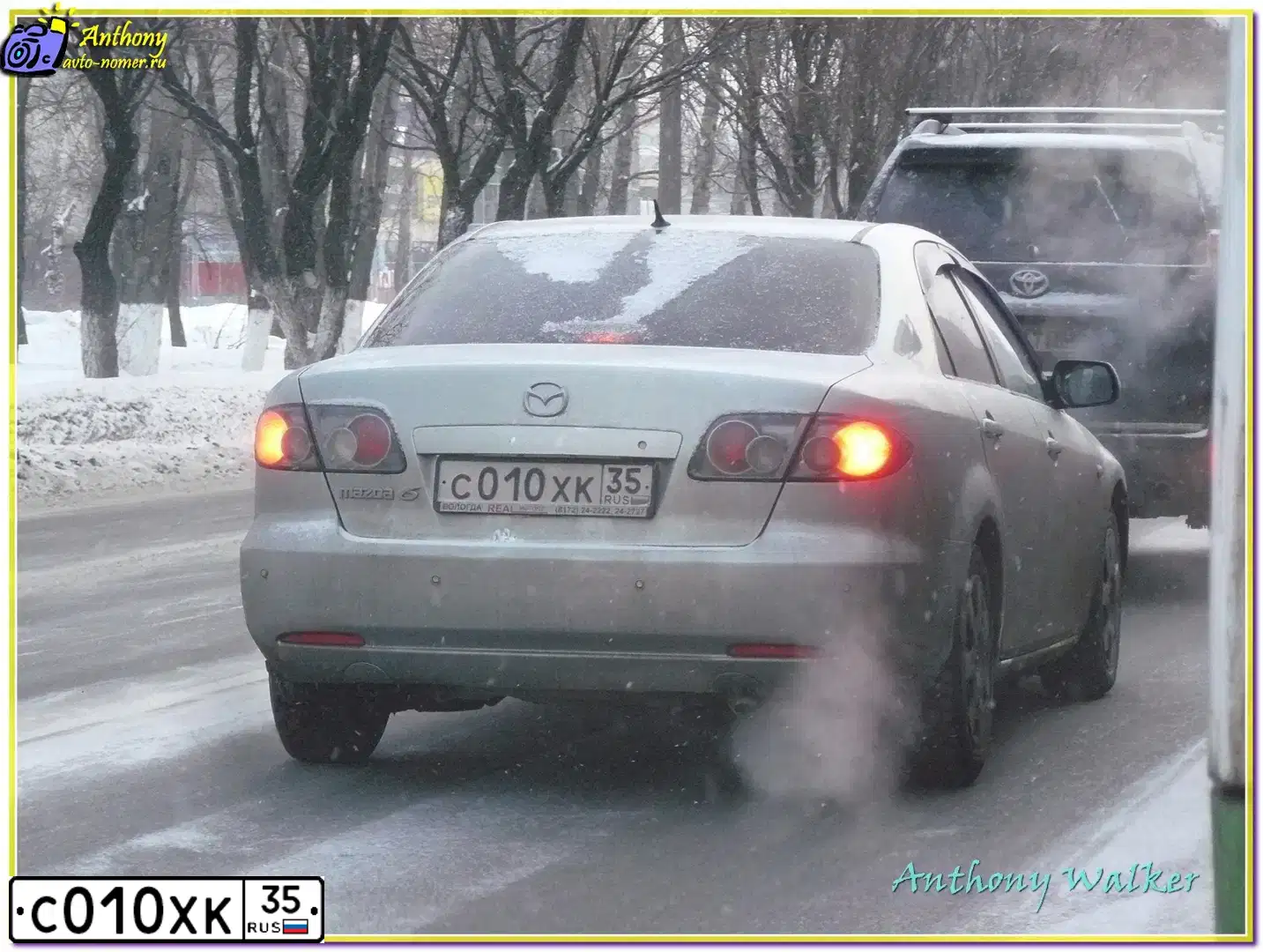 Фото автомобиля MAZDA 6, 2006 — госномер С010ХК35. Цвет: СЕРЕБРИСТЫЙ
