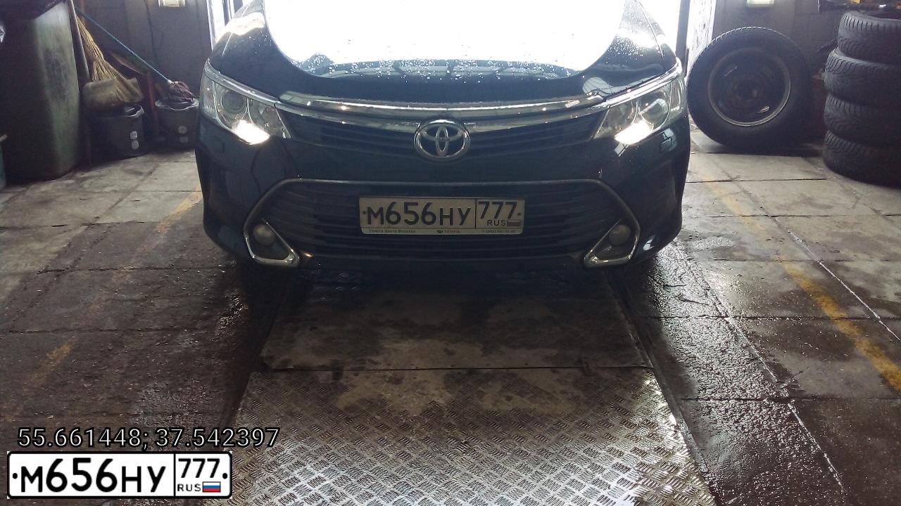 Фото автомобиля TOYOTA CAMRY, 2015 — госномер М656НУ777. Цвет: ЧЕРНЫЙ