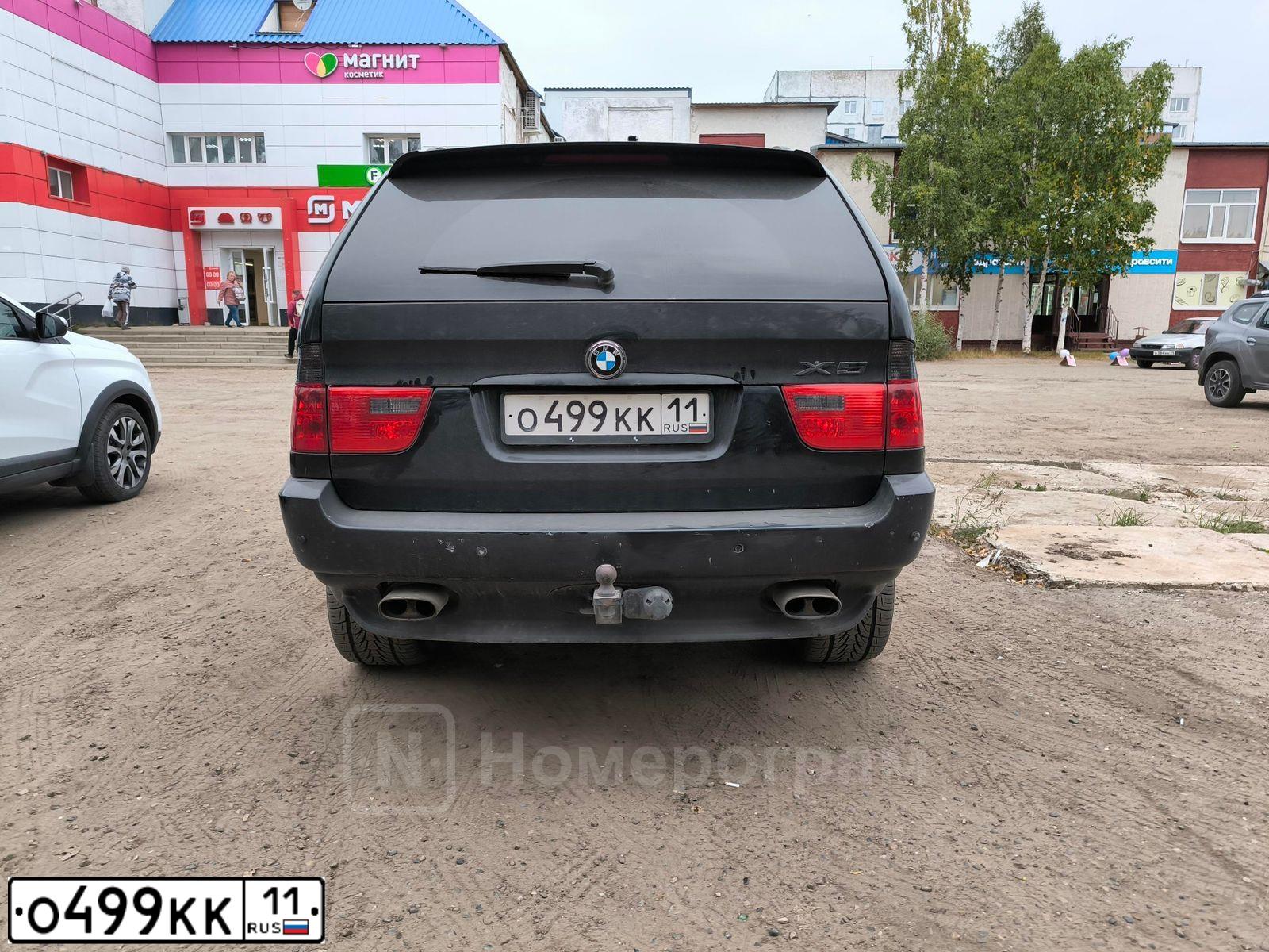 Фото автомобиля BMW X5, 2001 — госномер О499КК11. Цвет: ЧЕРНЫЙ