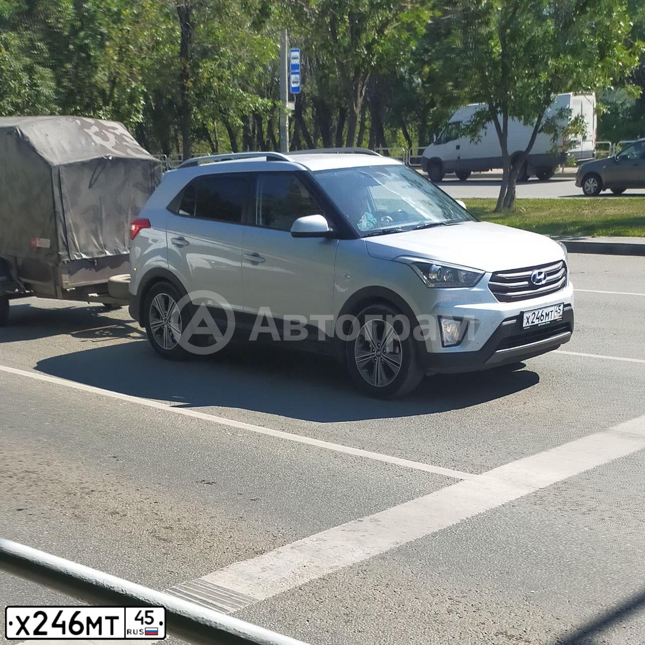 Фото автомобиля HYUNDAI CRETA, 2017 — госномер Х246МТ45. Цвет: Серебристый