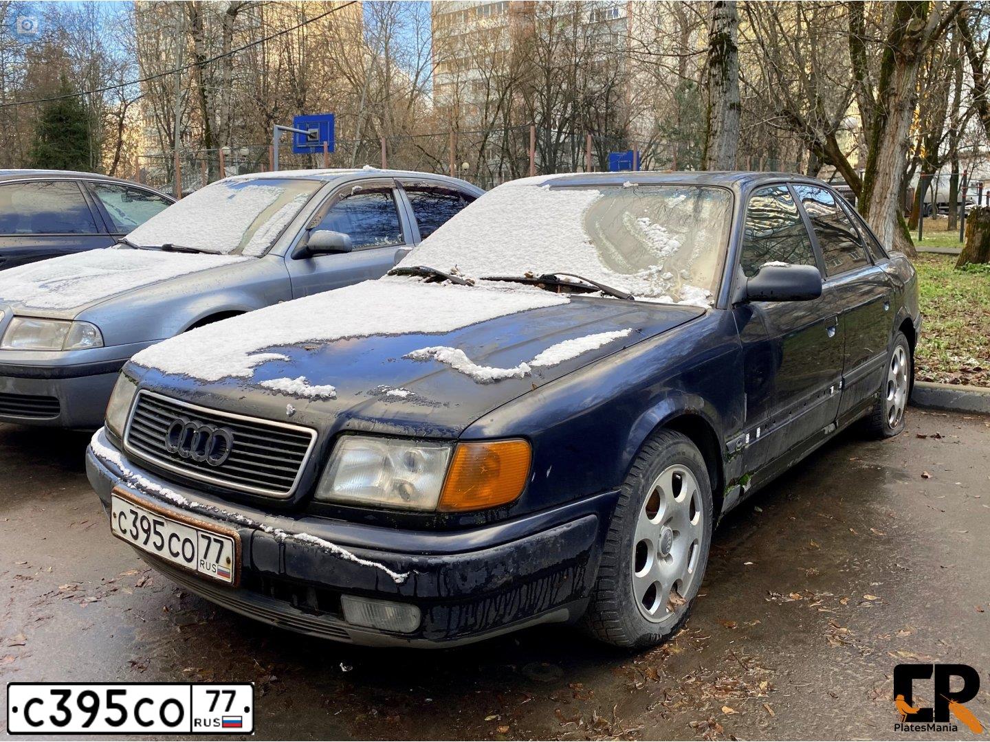 Фото автомобиля AUDI 100, 1992 — госномер С395СО77. Цвет: ТЕМНО-СИНИЙ