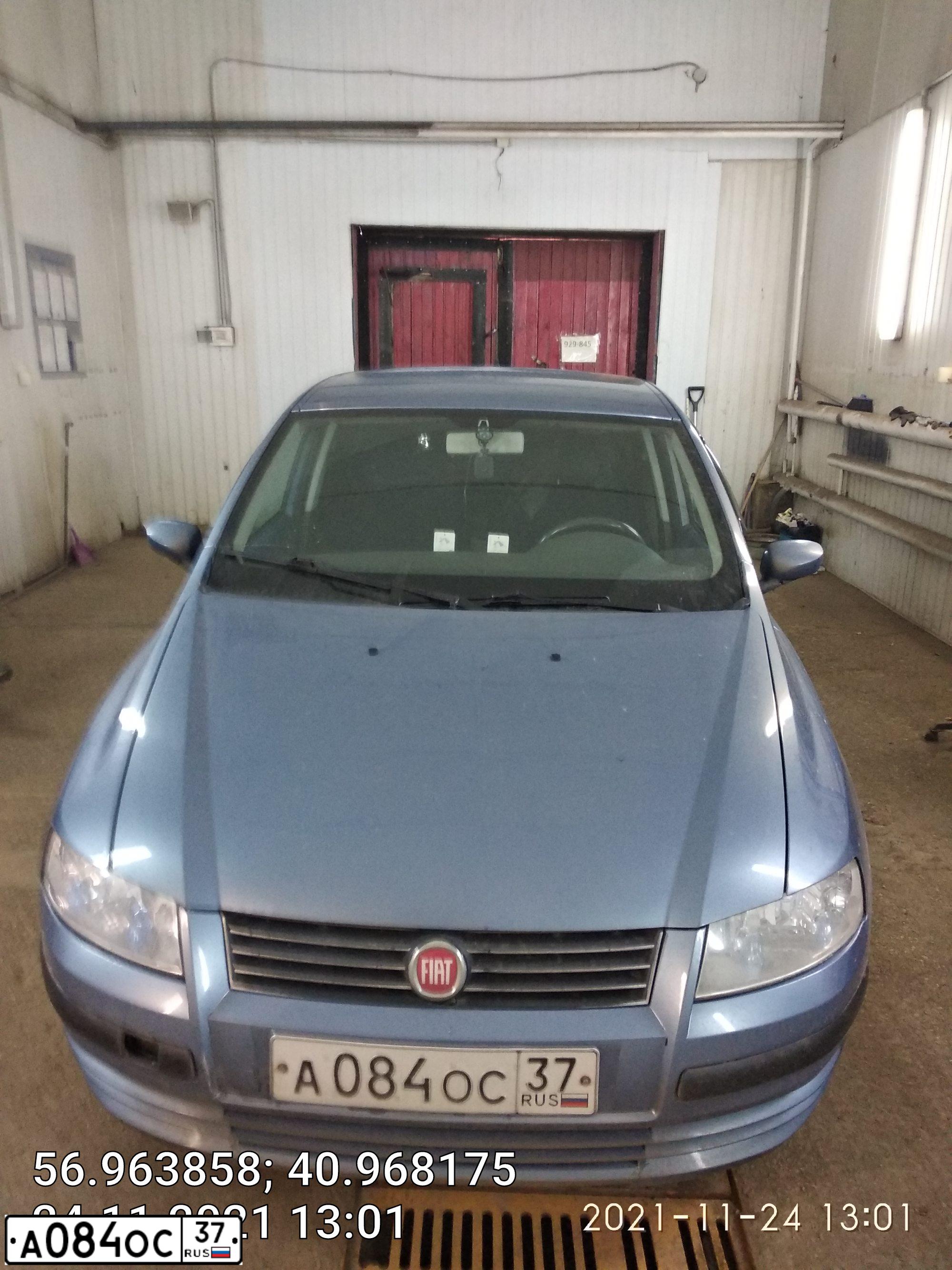 Фото автомобиля FIAT STILO, 2001 — госномер А084ОС37. Цвет: СЕРО-ГОЛУБОЙ