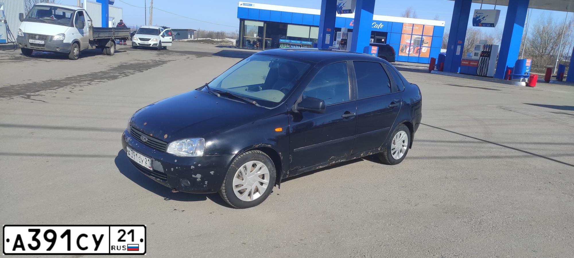 Фото автомобиля LADA 1118 KALINA, 2010 — госномер А391СУ21. Цвет: ЧЕРНЫЙ