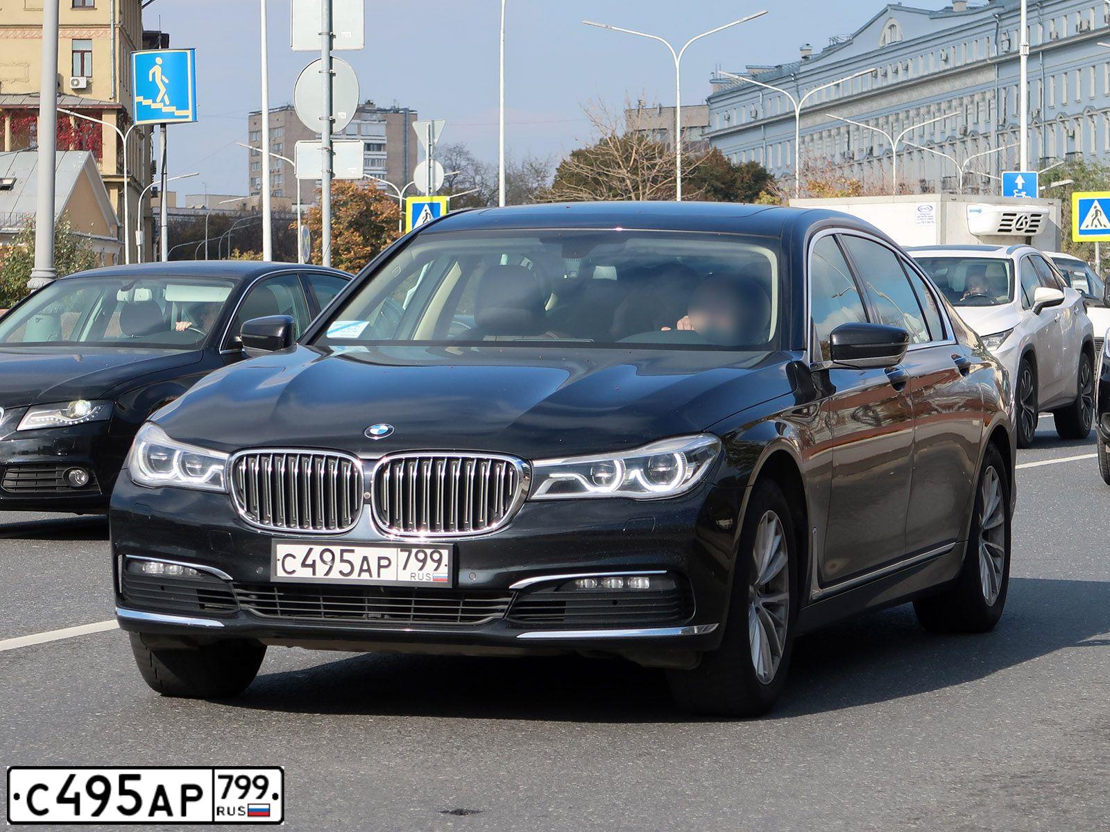 Фото автомобиля BMW SERIE 7, 2017 — госномер С495АР799. Цвет: ЧЕРНЫЙ