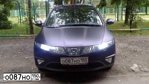 Фото автомобиля HONDA CIVIC, 2007 — госномер О087НО150. Цвет: ЧЕРНЫЙ