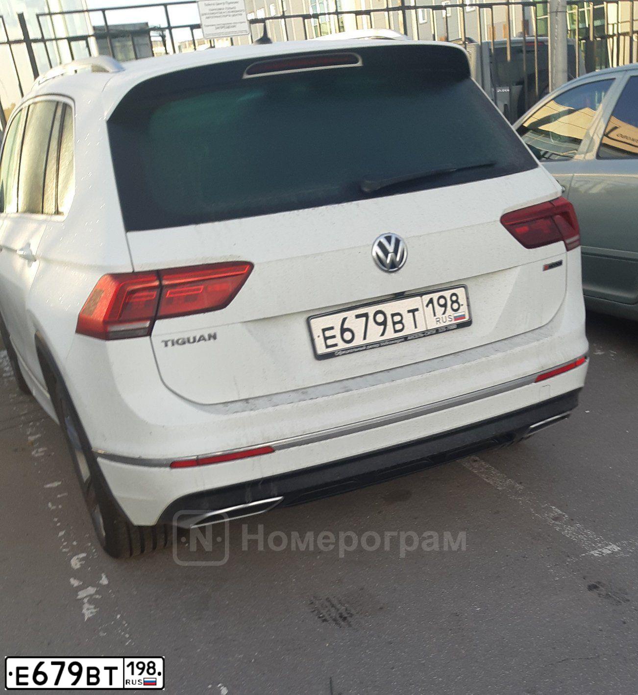 Фото автомобиля VOLKSWAGEN TIGUAN, 2019 — госномер Е679ВТ198. Цвет: БЕЛЫЙ