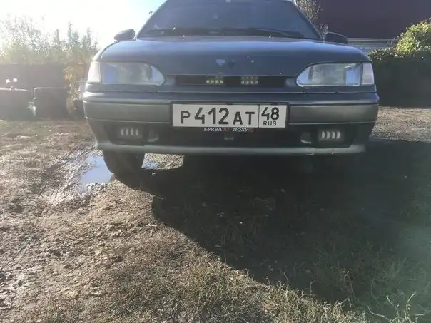 Фото автомобиля LADA 2114 SAMARA, 2007 — госномер Р141НК48. Цвет: СЕРО-ЗЕЛЕНЫЙ