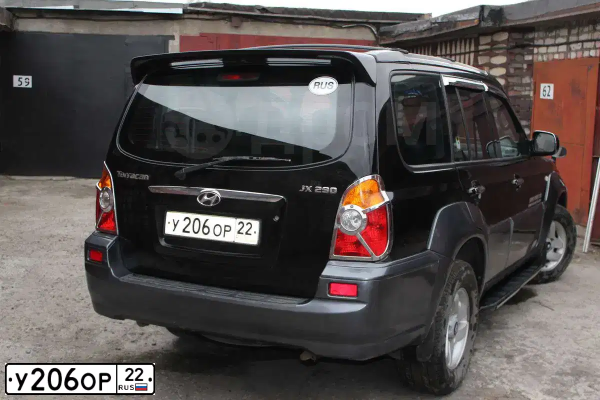 Фото автомобиля HYUNDAI TERRACAN, 2002 — госномер Х206ОР22. Цвет: ЧЕРНЫЙ|ТЕМНО-СЕРЫЙ