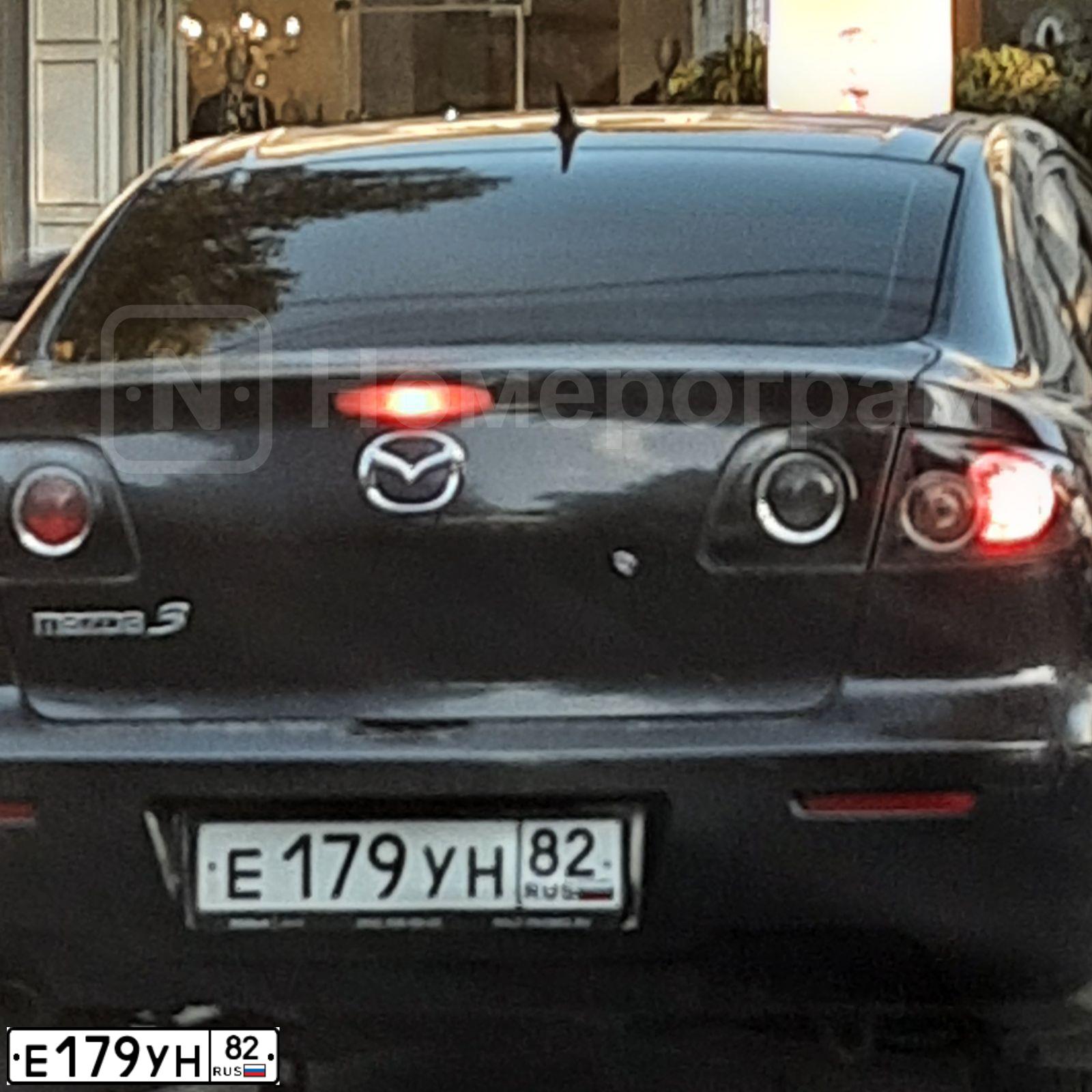 Фото автомобиля MAZDA 3, 2007 — госномер Е179УН82. Цвет: ТЕМНО-СЕРЫЙ