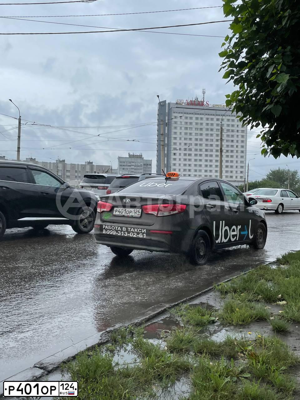 Фото автомобиля KIA RIO, 2017 — госномер Р401ОР124. Цвет: Коричневый