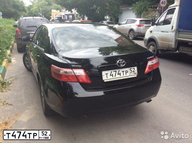 Фото автомобиля TOYOTA CAMRY, 2007 — госномер Т474ТР152. Цвет: ЧЕРНЫЙ