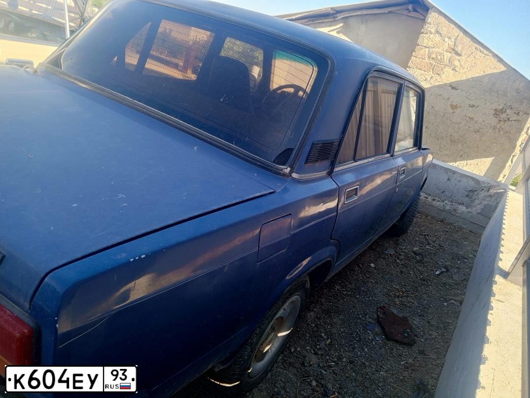 Фото автомобиля LADA 2107, 2007 — госномер К604ЕУ93. Цвет: СИНИЙ