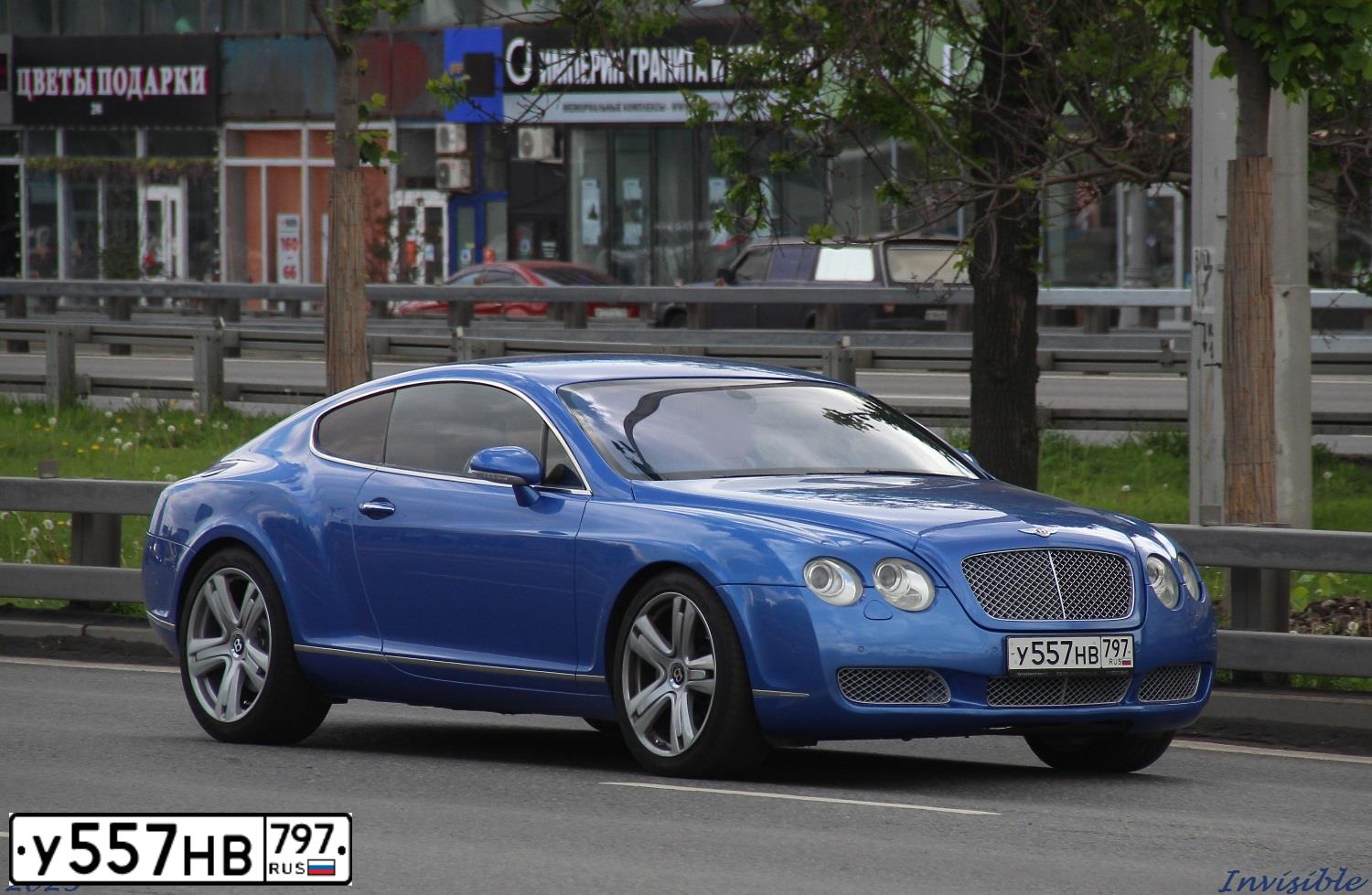 Фото автомобиля BENTLEY CONTINENTAL, 2004 — госномер М647ХТ790. Цвет: голубой