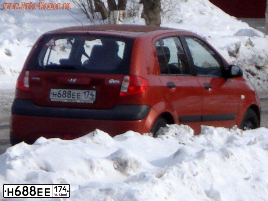 Фото автомобиля HYUNDAI GETZ, 2006 — госномер А689ХК174. Цвет: ОРАНЖЕВЫЙ
