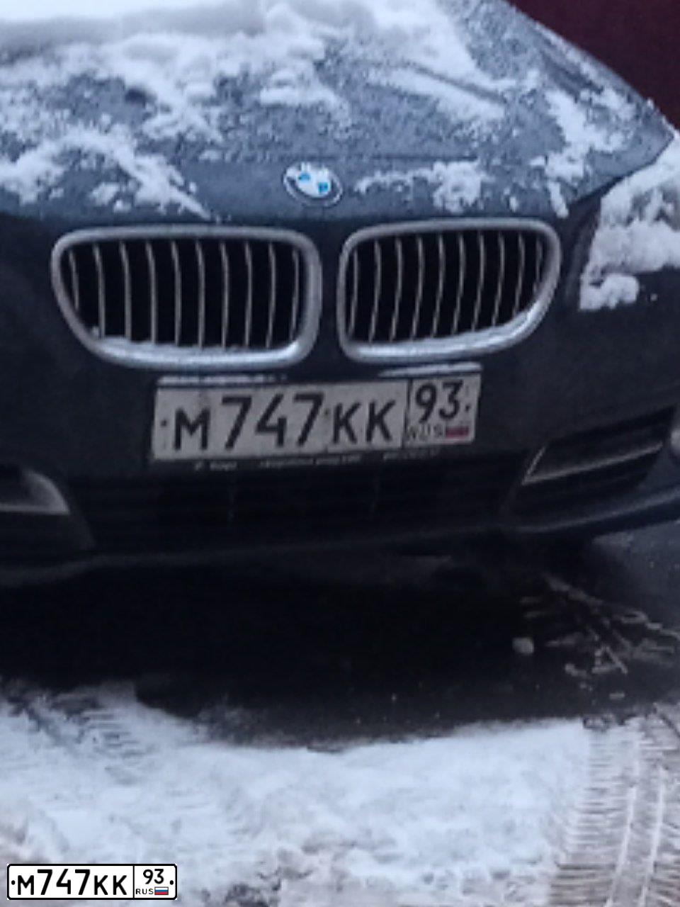 Фото автомобиля BMW SERIE 5, 2016 — госномер М747КК93. Цвет: ЧЕРНЫЙ
